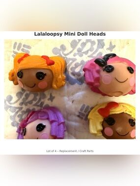 Lalaloopsy Mini Doll Heads Lot of 4 Replacement Parts Craft Custom Dolls